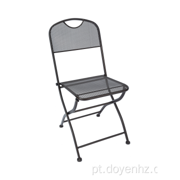 Cadeira de malha dobrável de metal para exterior / interior, varanda